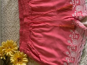 Coral Embroidered Shorts