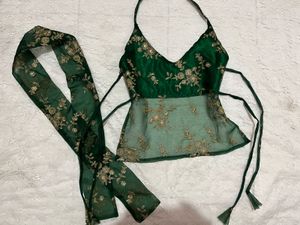 Backless Chatpate top with Dupatta