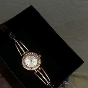 Elegant Rose Gold Watch with Crystals