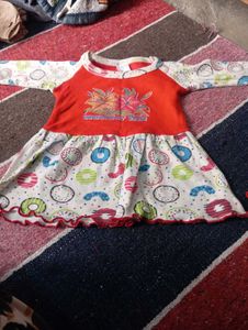Cute Donut Print Baby Dress