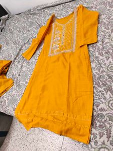 Vibrant Yellow Embroidered Kurta Set
