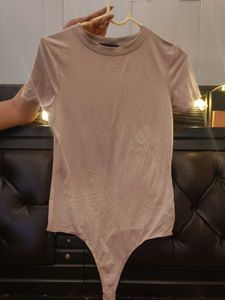 Sleek Taupe Bodysuit Top