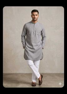 Men's Grey Kurta