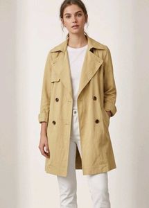 Tan Double-Breasted Trench Coat