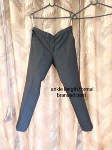 Dark Gray Ankle Length Formal Pants