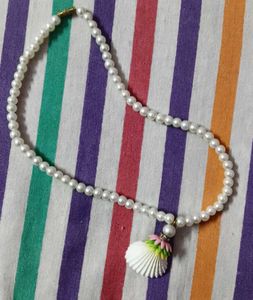 Pearl Necklace &amp; Shell Earrings Set