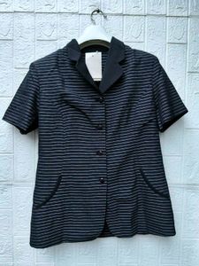 Korean Pintrest Chic Striped Button-Up Blouse