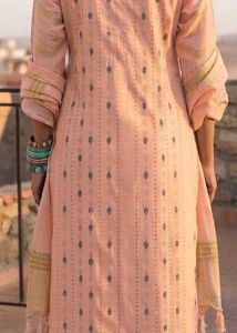 Peach Printed Kurta Set with Dupatta
