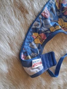 Floral Print Blue Bra