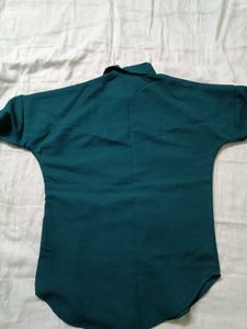Teal Collared Button-Up Tunic Top