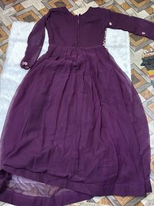 Beautiful Purple Embroidered Gown