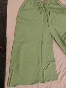 Light Lime Green Palazzo Pants with big flare