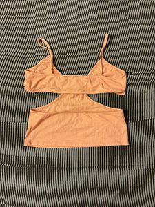 Peach Cutout Tank Top