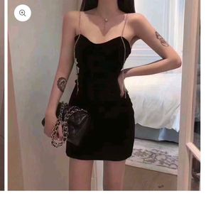 rhinestone Elegant Black Mini Dress