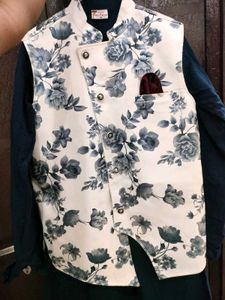 Floral Print Asymmetrical Waistcoat