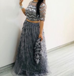 Designer Grey Lehenga Choli Set