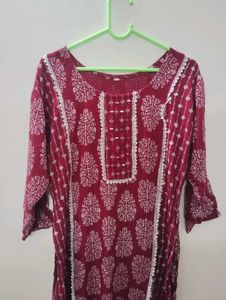 Maroon Printed Kurti✨