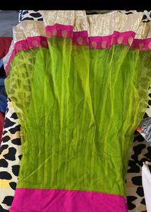 Anarkali Green Pink Party Wear Suit