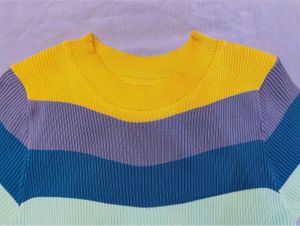 Colorful Striped Knit Top