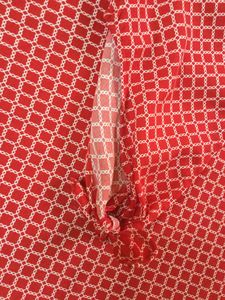 FRATINI Red Top with Cut Sleeves And Knot at Sleeve End