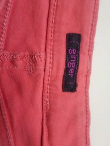 coral denim shorts by ginger
