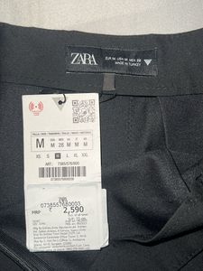 Zara wrap over Black Pleated Mini Skirt
