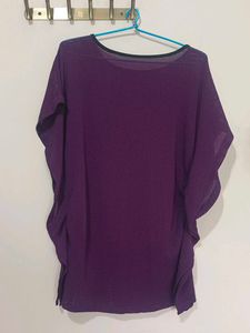 Flowy Purple Mesh Top