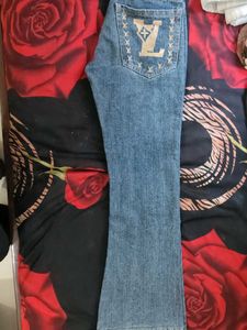 Flared Blue Denim Jeans