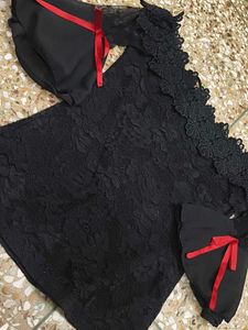 Black Lace Off-Shoulder top