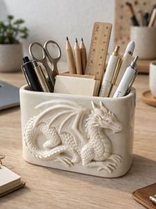 Dragon Carved  Pen Holder