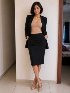 Van Heusen Size M Formal Black Skirt