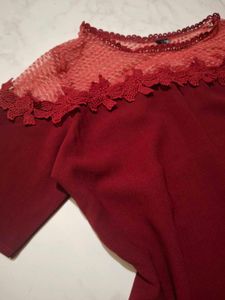 Maroon lace top