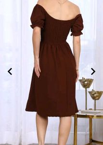 Brown Off-Shoulder with tag dress