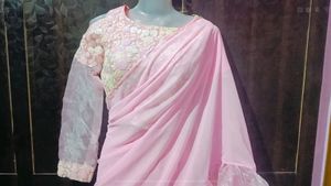 (Fix Price )Trendy Frill Organza Saree🤩,