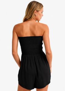 Black Strapless Fit Solid Jumpsuit