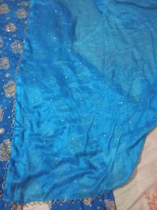Vibrant Blue Printed Kurta Set with Dupatta