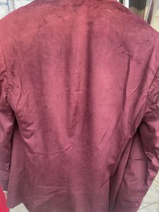 Burgundy Mandarin Collar Jacket