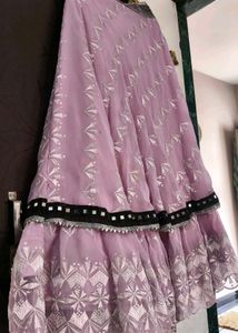 Beautiful Lilac Embroidered Lehenga Skirt