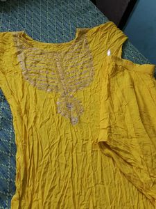 Vibrant Yellow Embroidered Kurta Set