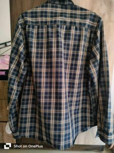 Men's Navy Blue Plaid Shirt