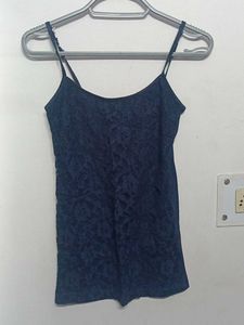 Navy Lace Spaghetti Strap Camisole Top
