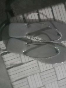 Sparkly Grey Flip Flops