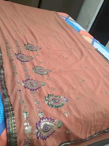 Elegant Embroidered Saree 🥻 ✨️ 😍