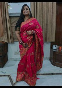 Elegant Pink Embroidered Saree