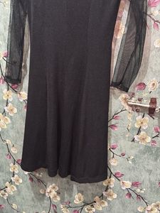 Elegant Black Dress with Lace Detail