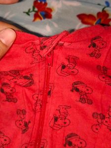 Red Printed Boys' Onesie