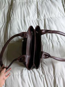 Brown Leather Tote Bag - Classic Handbag👜