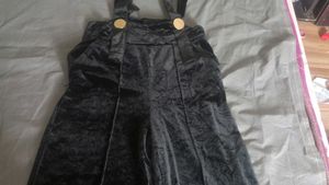 Black Velvet dungree with Gold Accents