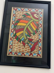 Set of 6 Framed Ethnic Art in wood frame