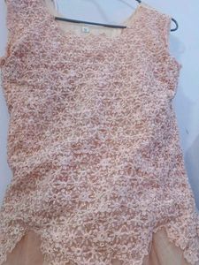 NEW Elegant Peach Lace Embellished gown